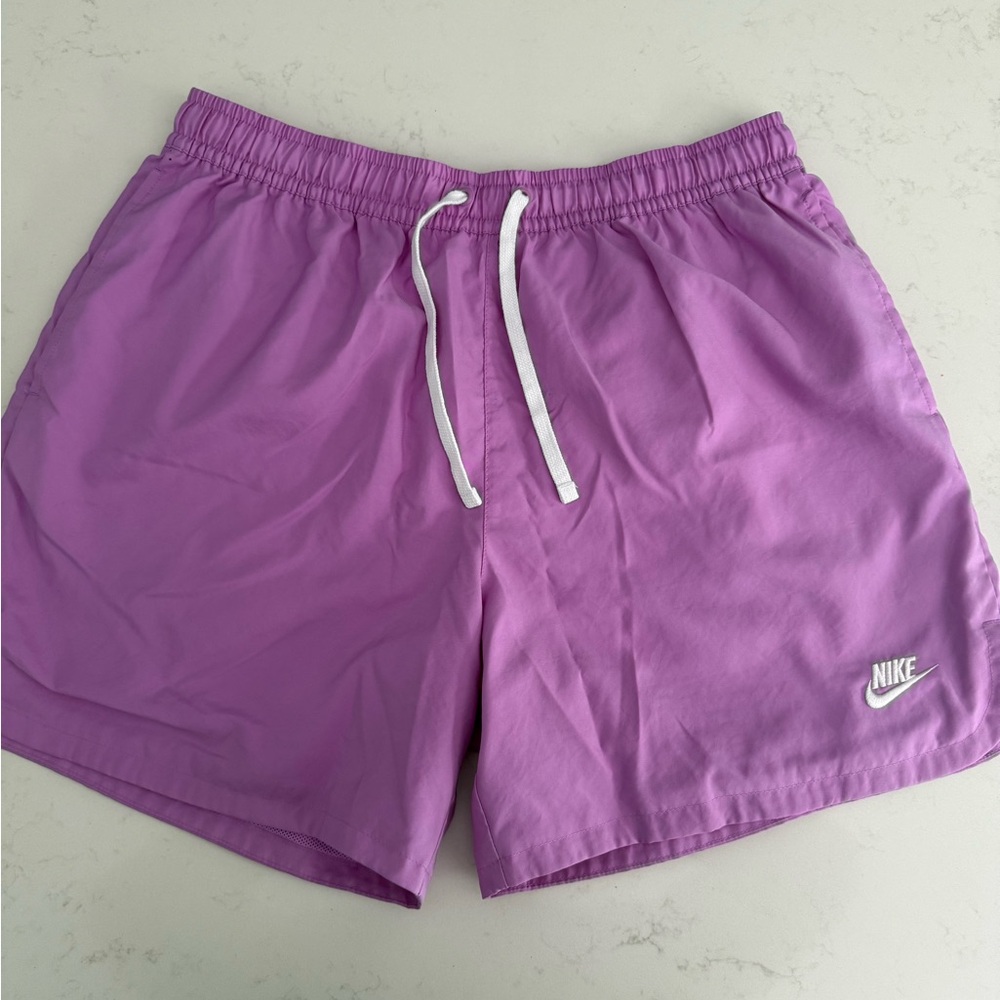 Nike Lavender Swim Shorts with White Drawstring